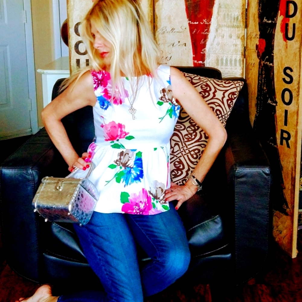 New Kate Spade Floral Fusion Top size 4